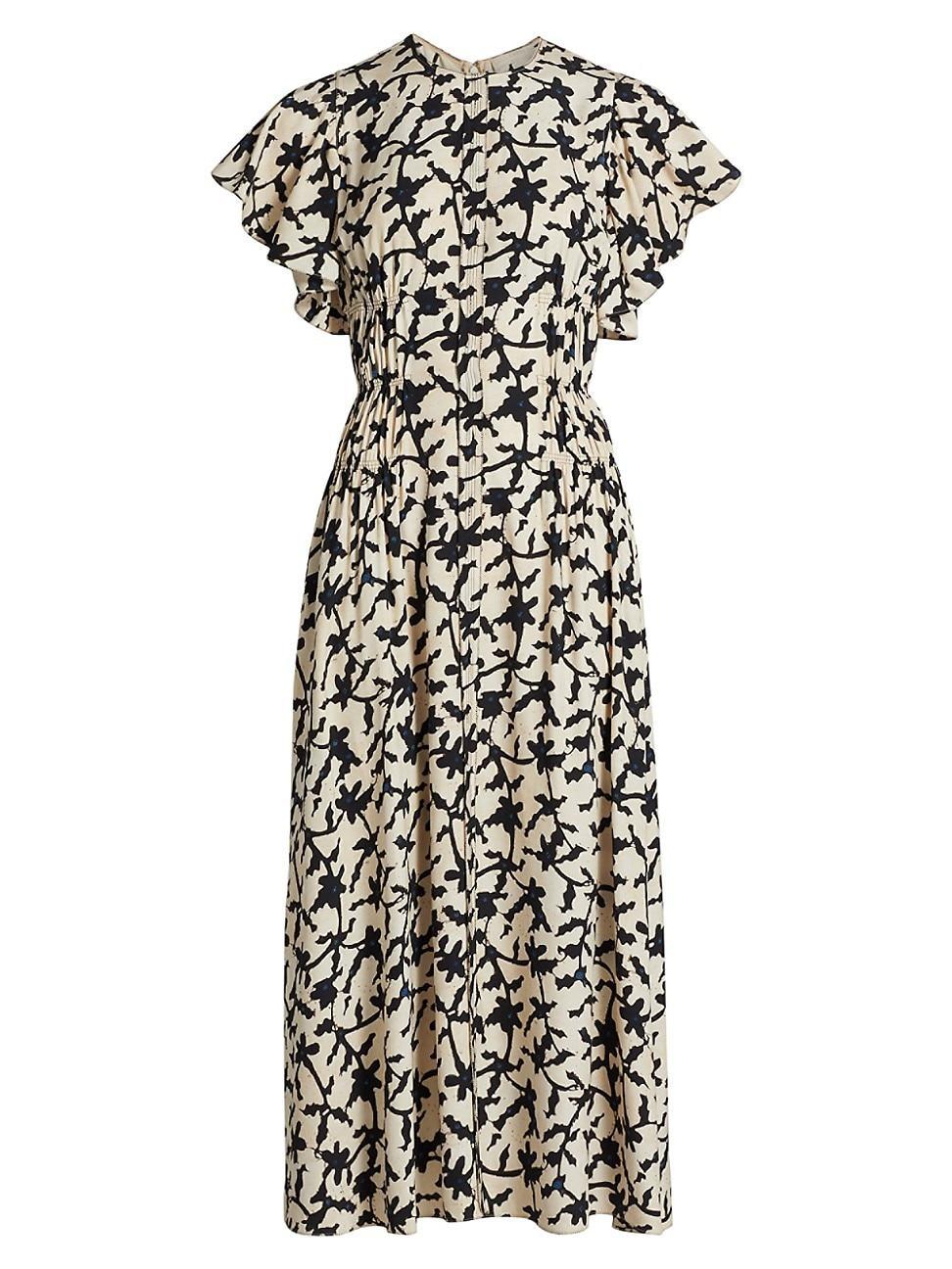 Womens Anais Botanical Midi-Dress Product Image