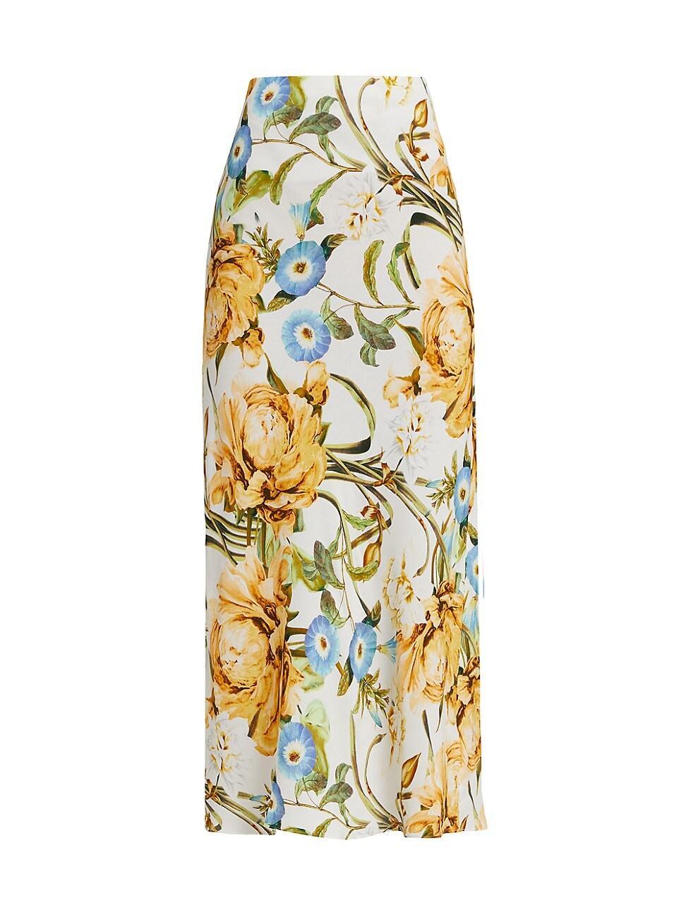 Womens Favorite Floral High-Waist Midi-Skirt product image