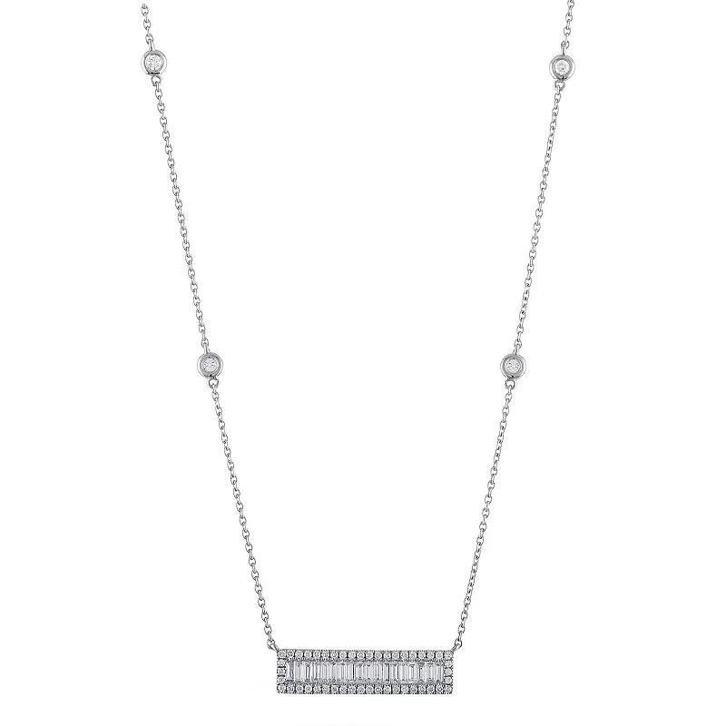 14k White Gold 1 Carat T.W. Diamond Fashion Necklace, Womens Product Image