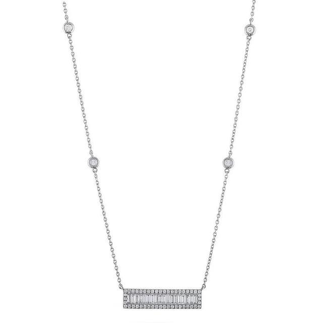 14k White Gold 1 Carat T.W. Diamond Fashion Necklace, Womens Product Image