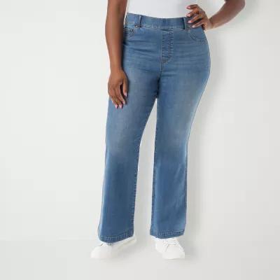 Gloria Vanderbilt® Shape Effects Plus Womens High Rise Pull On Flare Leg Jean Product Image