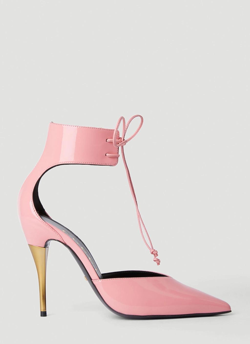 Ankle-cuff Leather Pumps In Pink product image