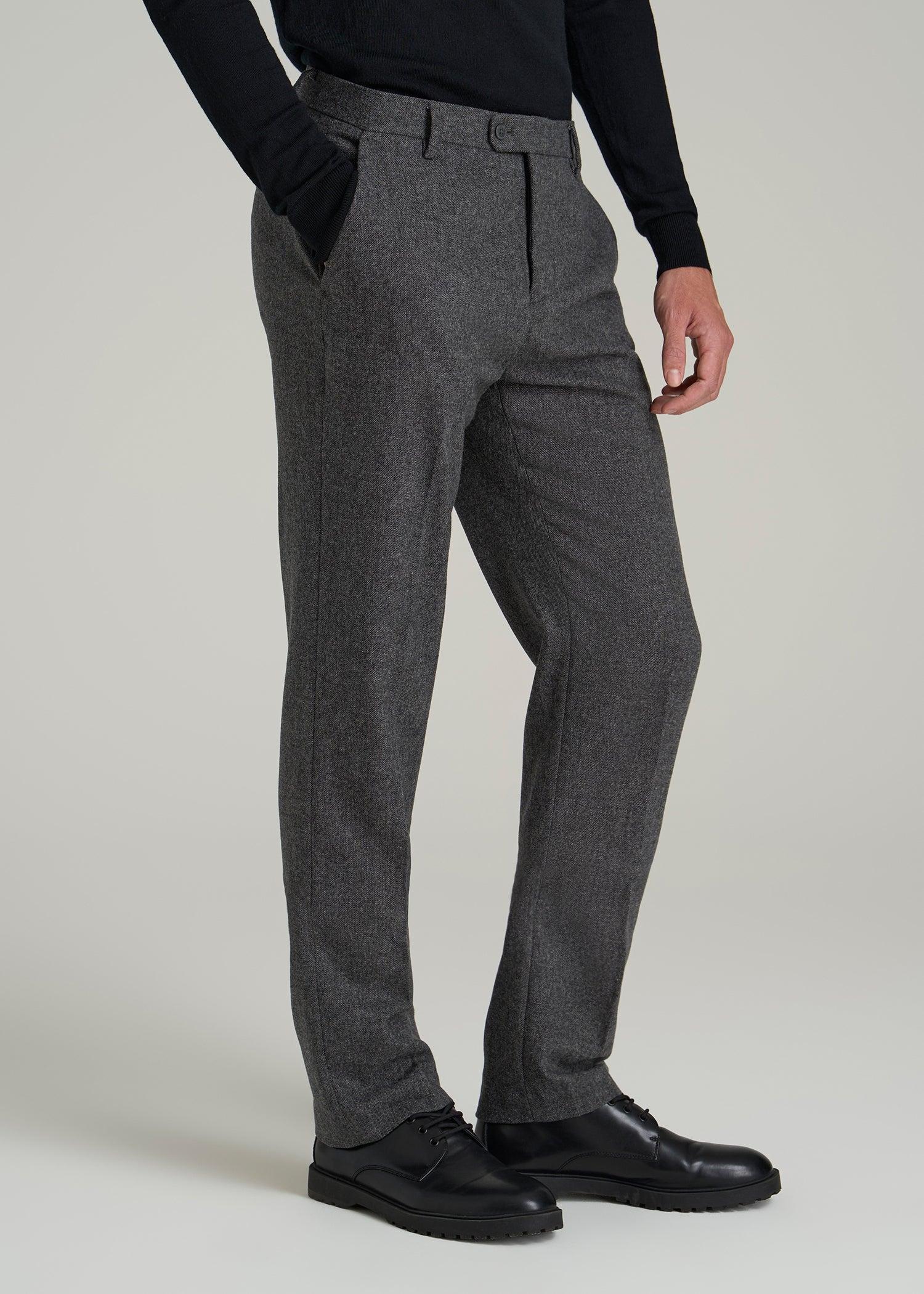 Wool Blend Dress Pants for Tall Men in Anthracite Tweed Product Image