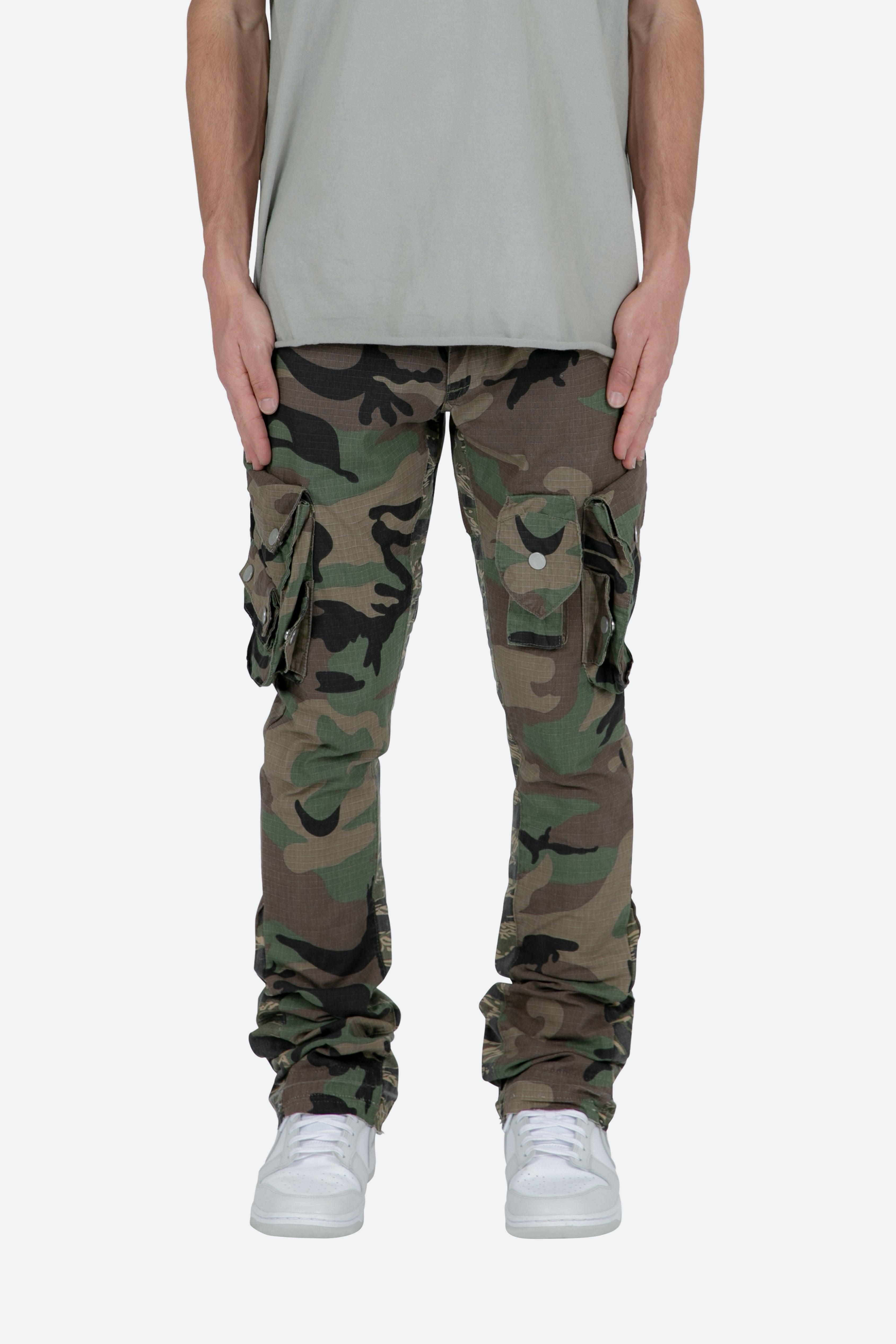 Patch Pocket Flare Cargo Pants - Camo Product Image