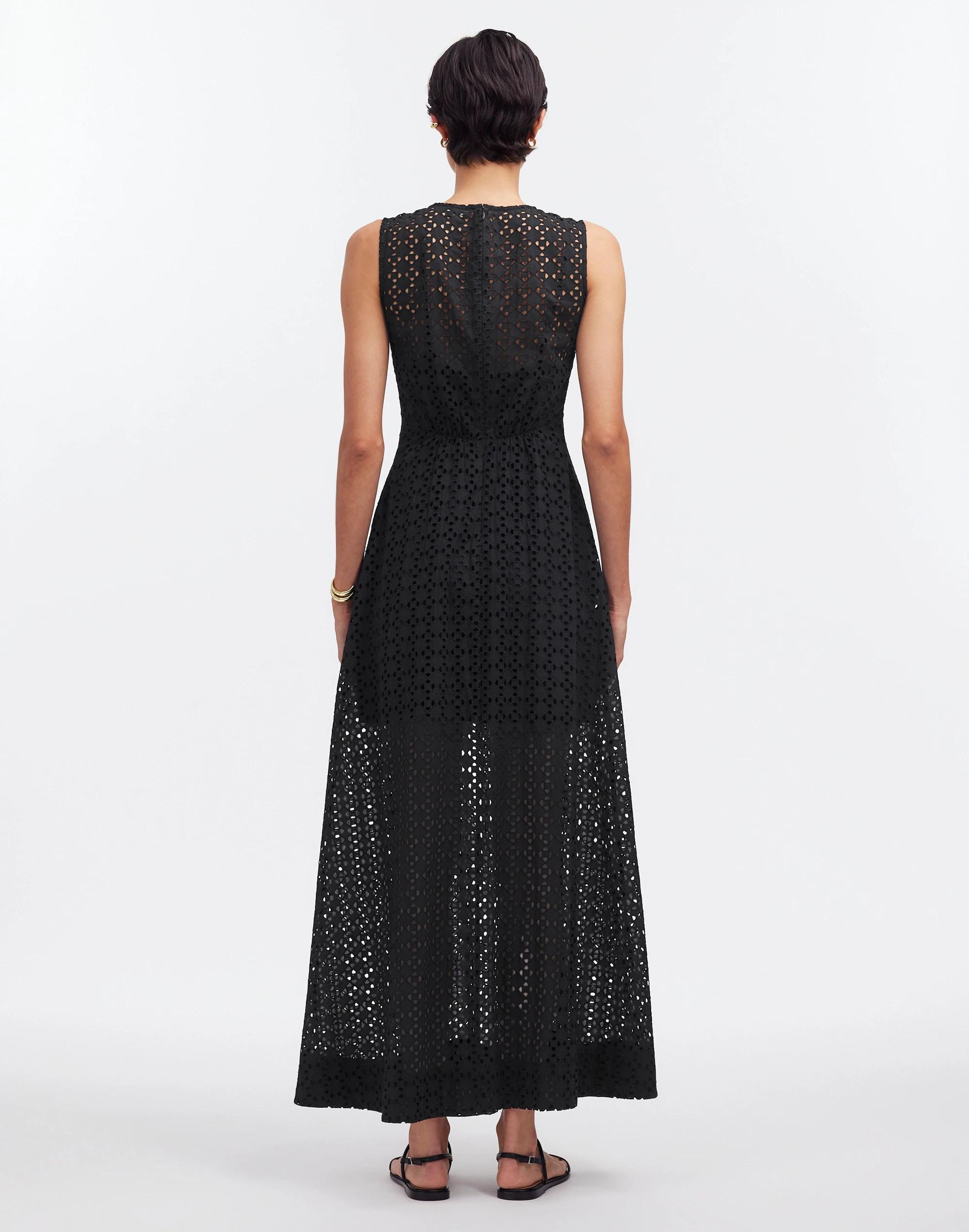 Eyelet V-Neck Maxi Dress Product Image