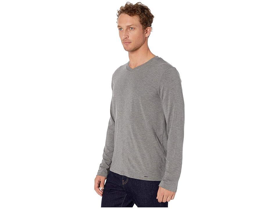 Mens Casuals Long-Sleeve V-Neck T-Shirt Product Image