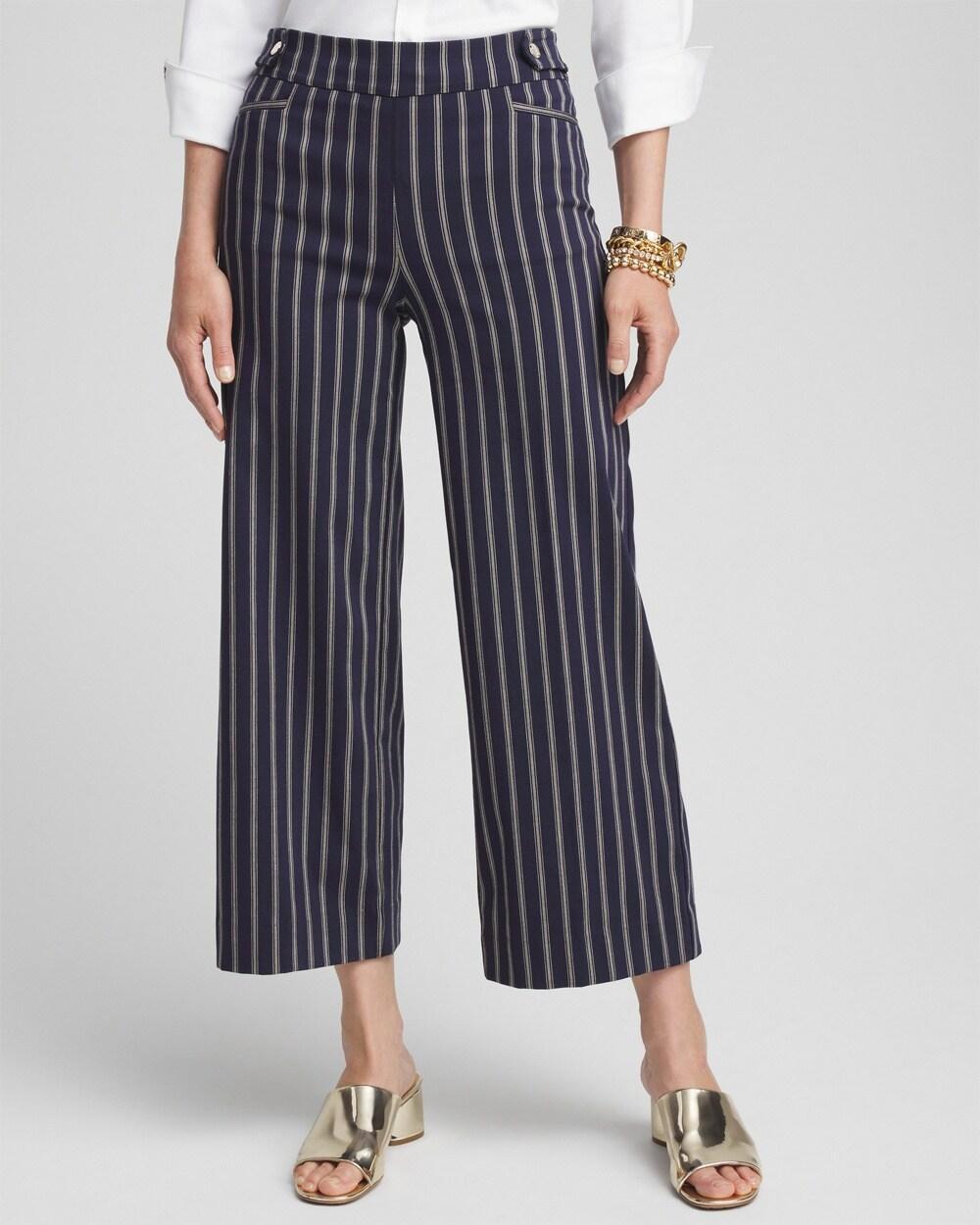 Women's Brigitte Double Stripe Wide Leg Cropped Pants Product Image