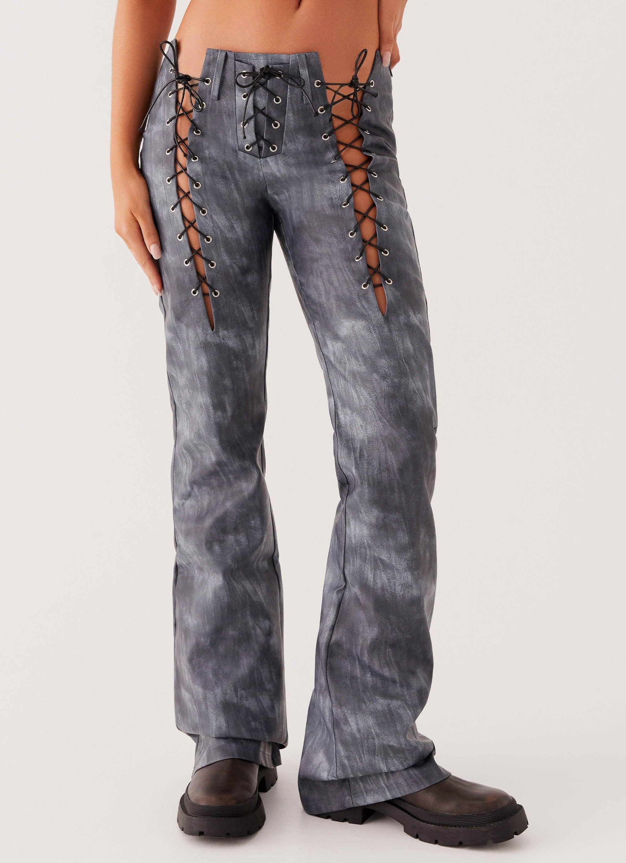 Better When I'm Dancing Lace Up Pants - Graphite Product Image