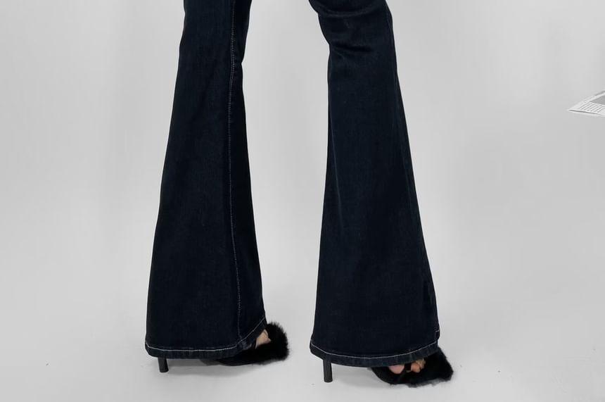 High Rise Washed Flared Jeans Product Image