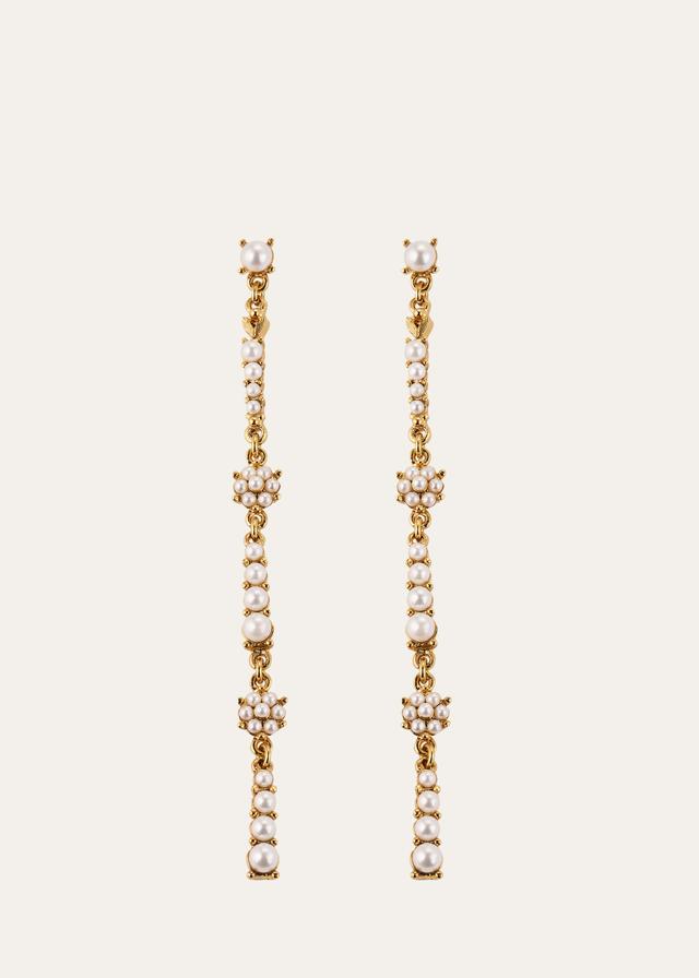 Flower Pearl Champagne Earrings Product Image