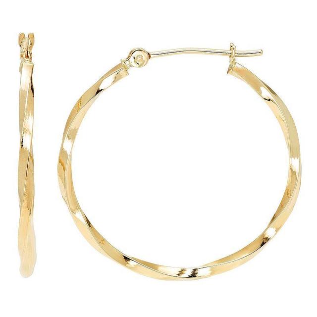 Theia Sky 14k Yellow Gold Polished Twisted Hoop Earrings, Womens 14k Gold Product Image