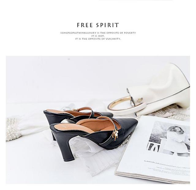 Square Toe High Heel Mary Jane Mules Product Image