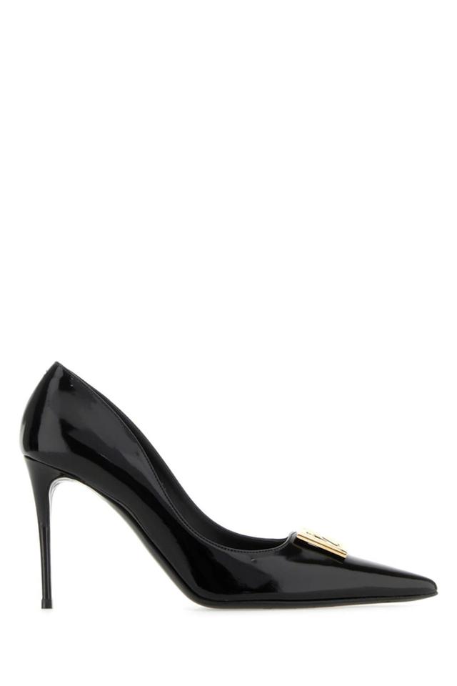 DOLCE & GABBANA Italian Heel Pointed Leather Pumps In Black Product Image