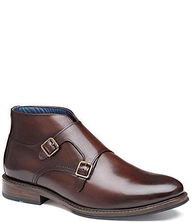 Johnston & Murphy Raleigh Double Buckle Boots (Mahogany Full Grain) Men's Boots Product Image