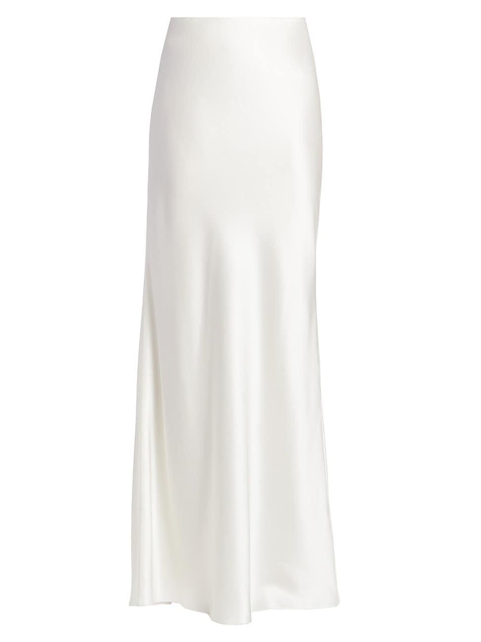 Womens Long Skirt in Washed Satin Product Image