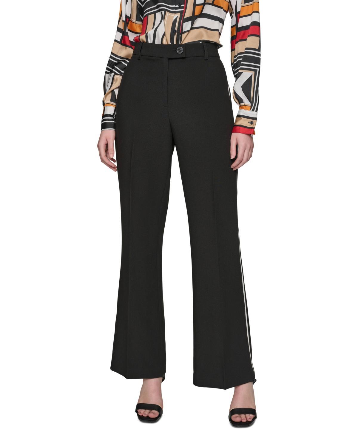 Karl Lagerfeld Women's Side-Stripe Wide-Leg Pants Product Image