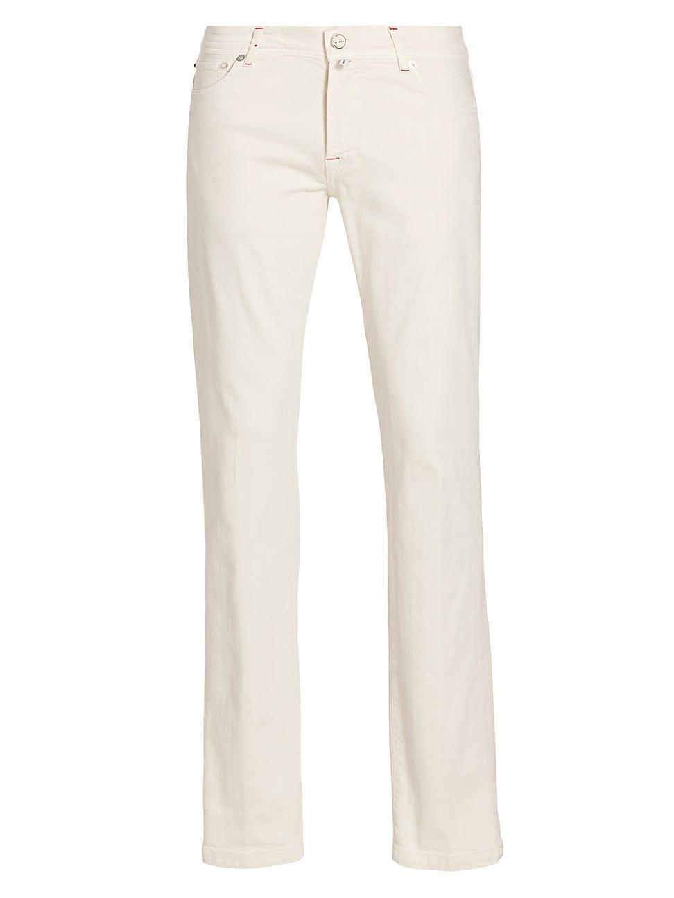 Mens Stretch Cotton Mid-Rise Straight-Leg Pants Product Image