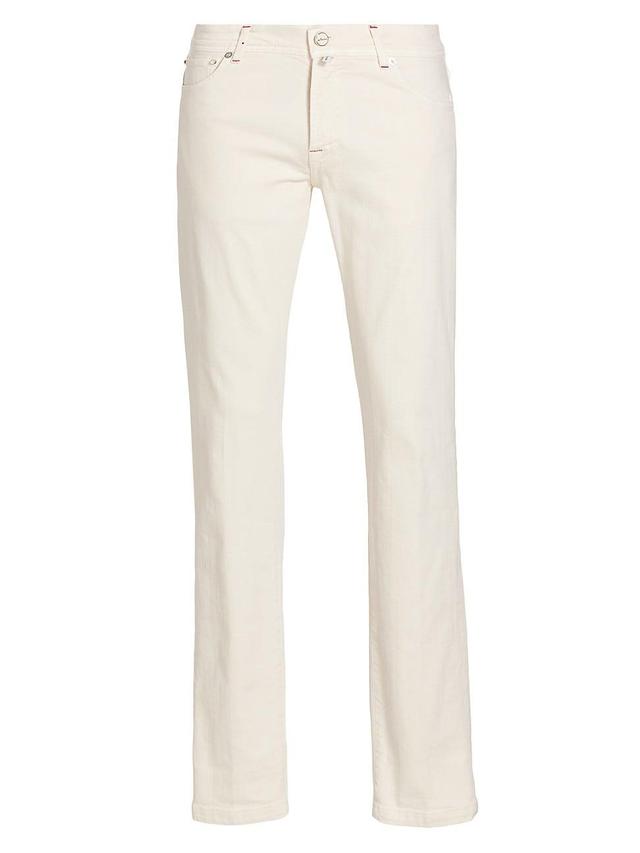 Mens Stretch Cotton Mid-Rise Straight-Leg Pants Product Image