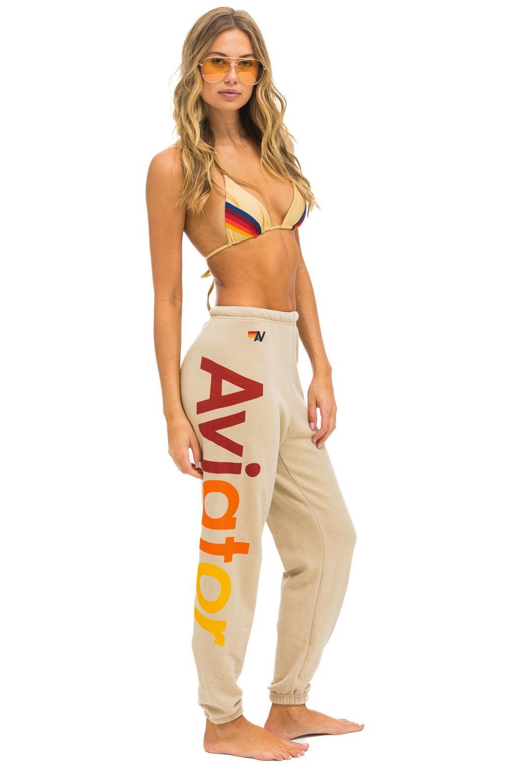 AVIATOR NATION 2 SWEATPANTS - SAND Female Product Image