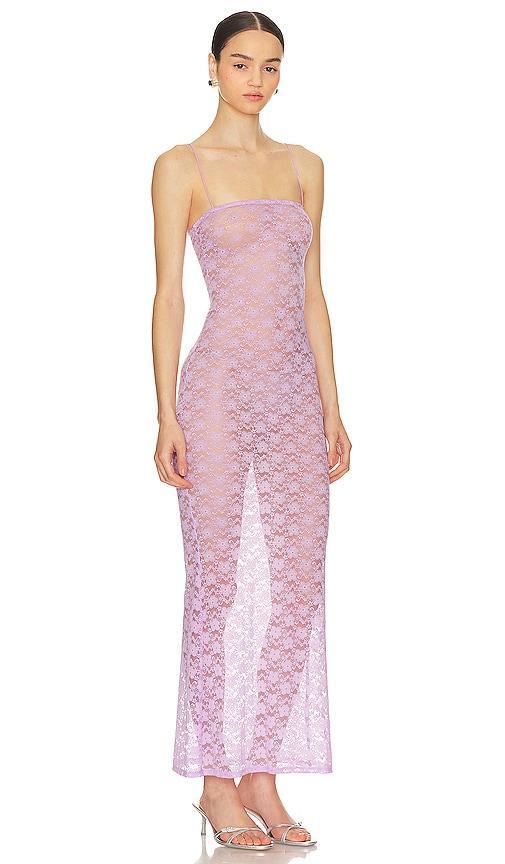 Lovers and Friends Lia Sheer Gown in Lavender. Product Image