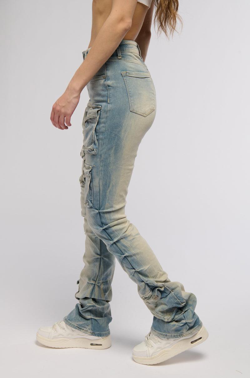 SEVILLE HIGH RISE STACKED JEANS Product Image