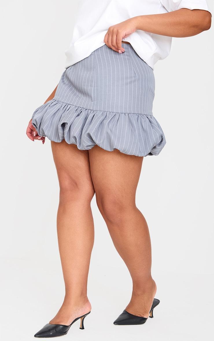 Plus Grey High Waisted Puffball Skirt Product Image