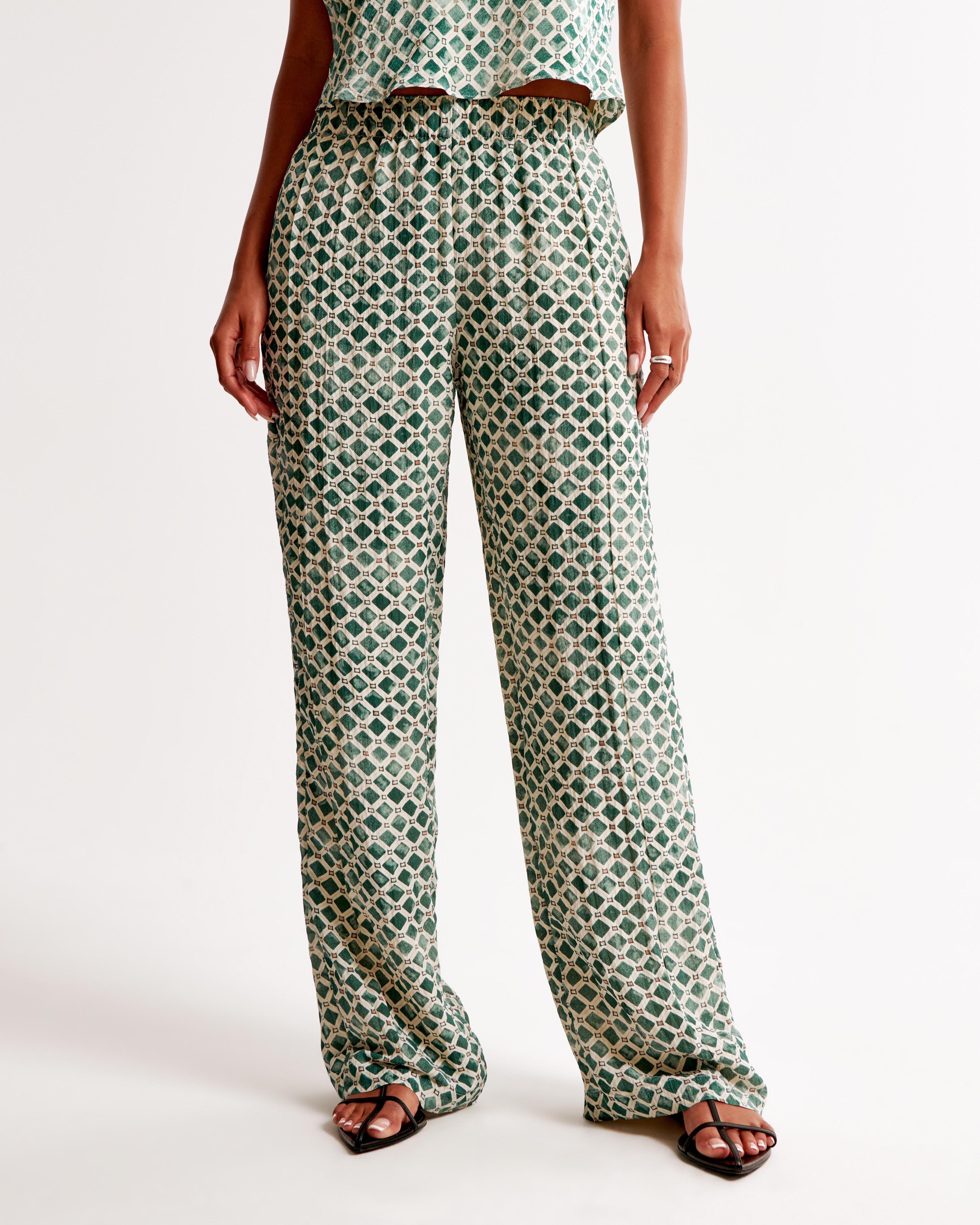 Crinkle Textured Pull-On Pant Product Image