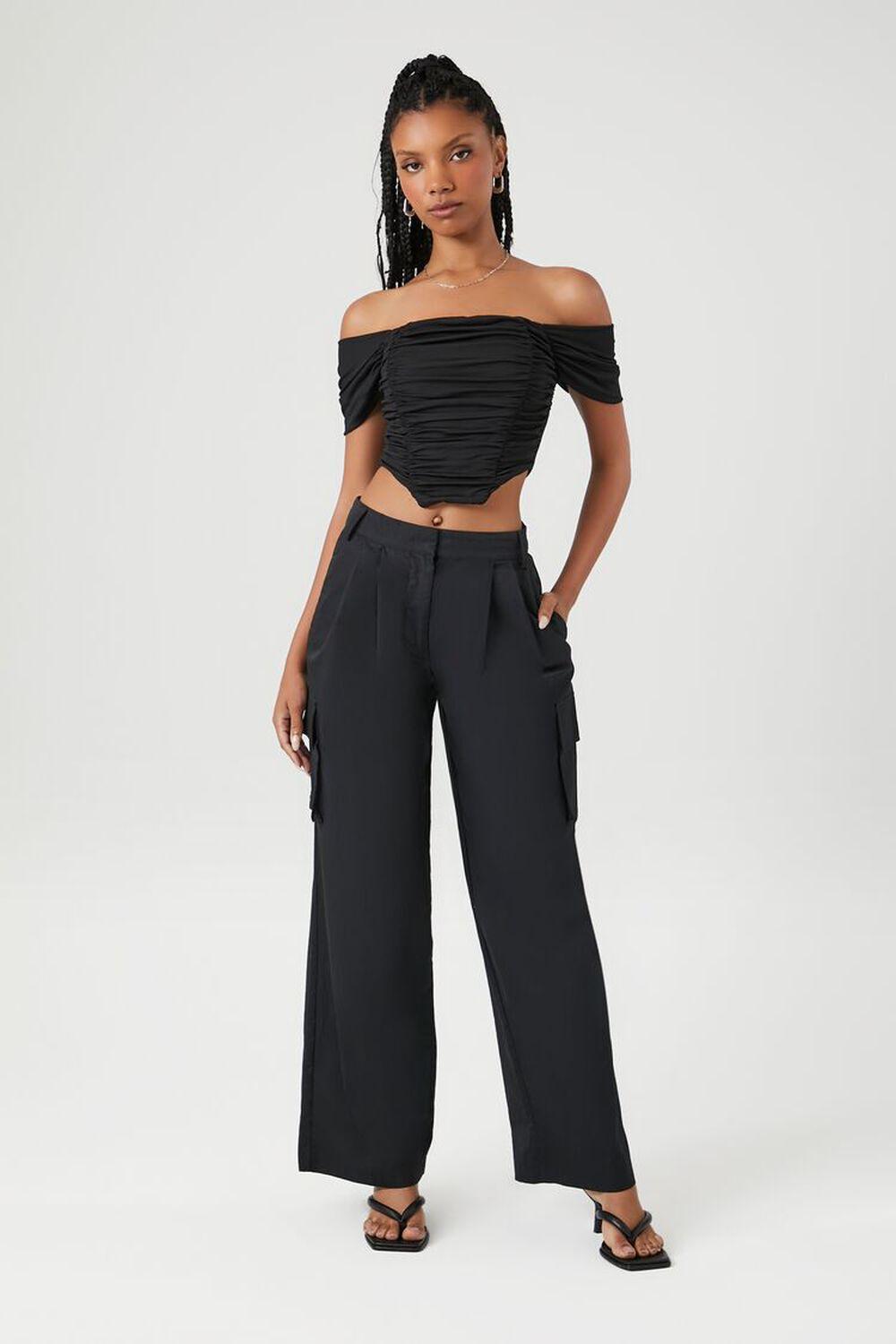 Ruched Off-the-Shoulder Crop Top | Forever 21 Product Image