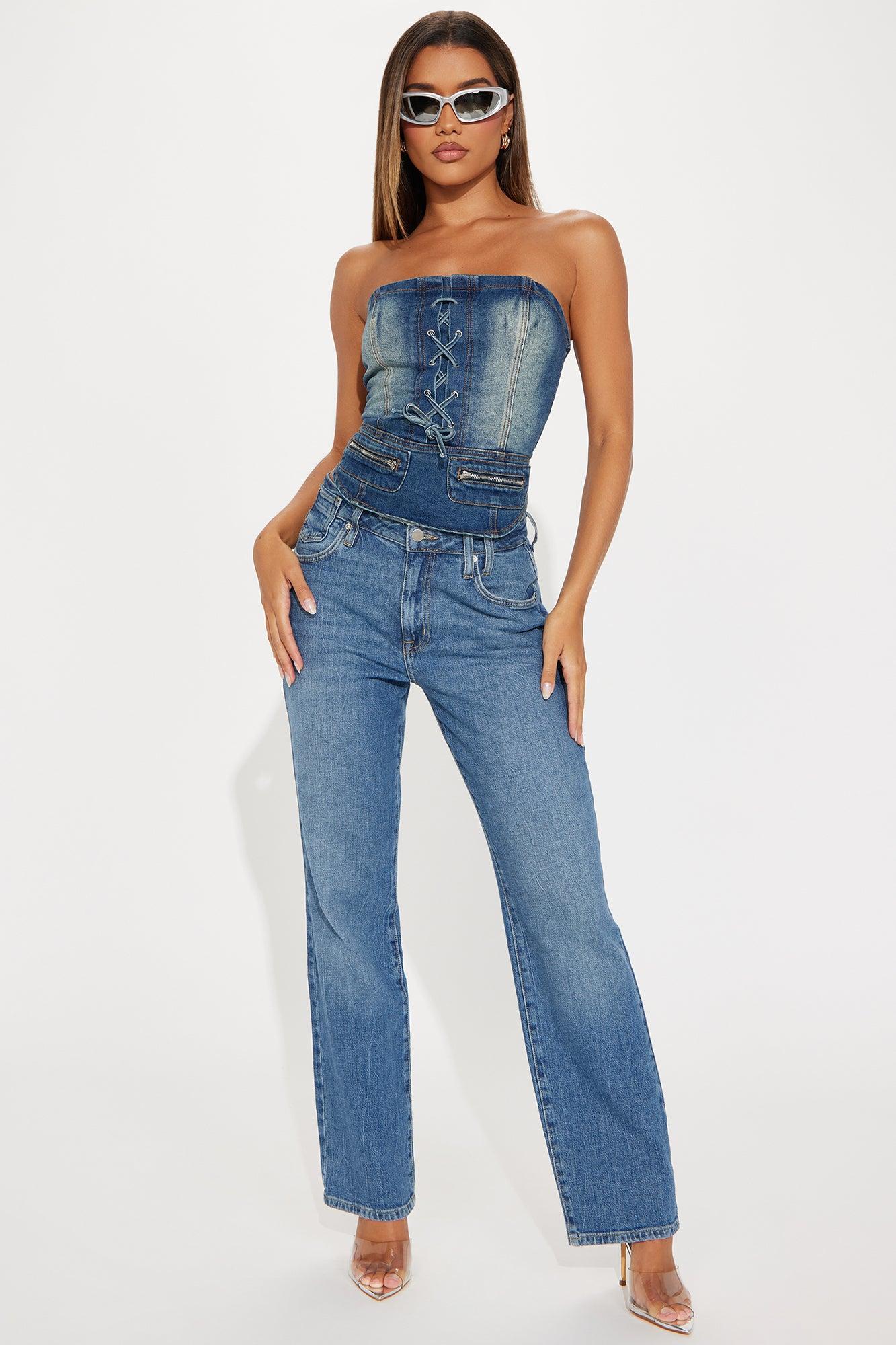 Up All Night Washed Denim Top - Medium Wash Product Image