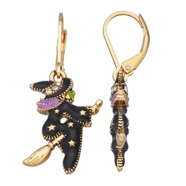 Napier Gold Tone Trick or Treat Witch Drop Earrings, Womens, Multi Product Image