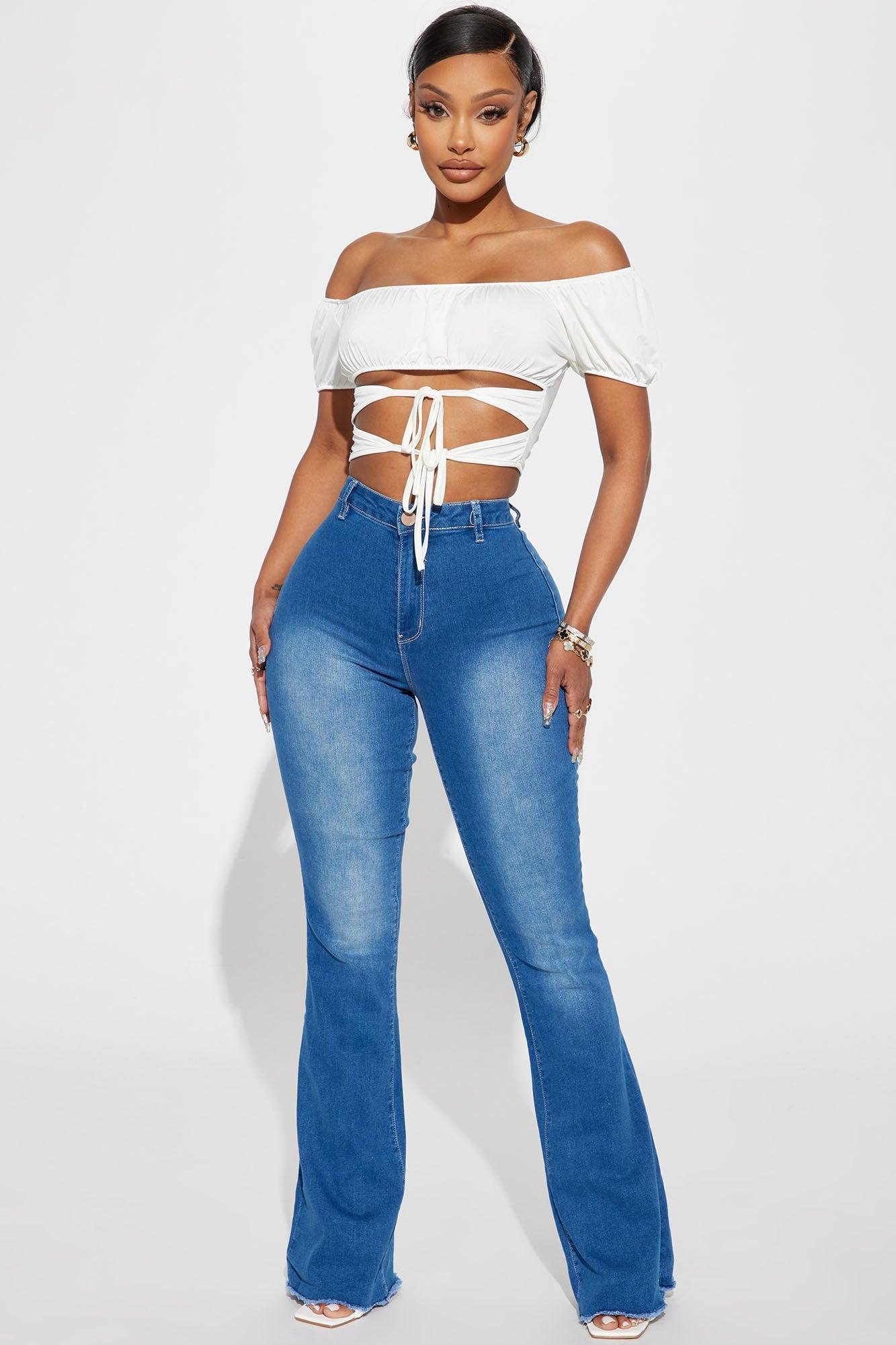 Valentina High Rise Flare Jeans - Medium Blue Wash product image