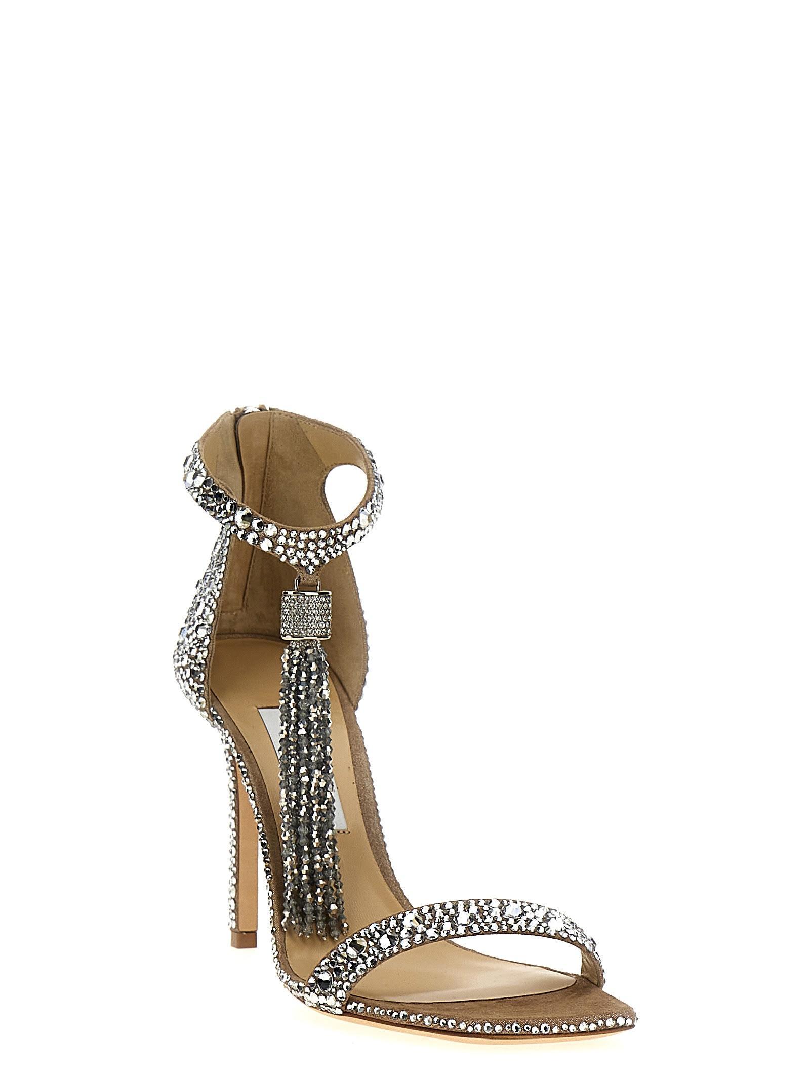 JIMMY CHOO Vinca Sandals In Silver Product Image