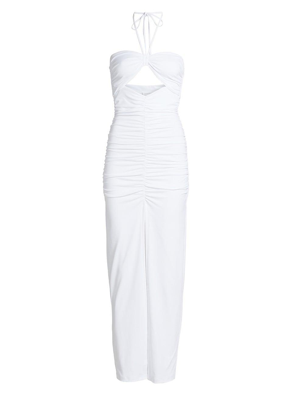 Womens Halterneck Ruched Maxi Dress Product Image