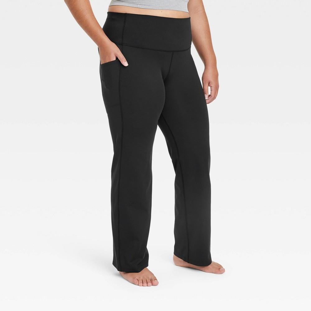 Womens Brushed Sculpt Pocket Straight Leg Pants - All In Motion Black 4X Product Image