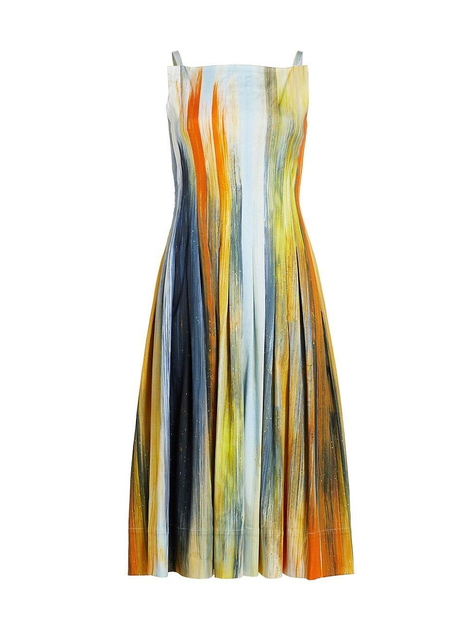 Womens Abstract Fit & Flare Midi-Dress product image