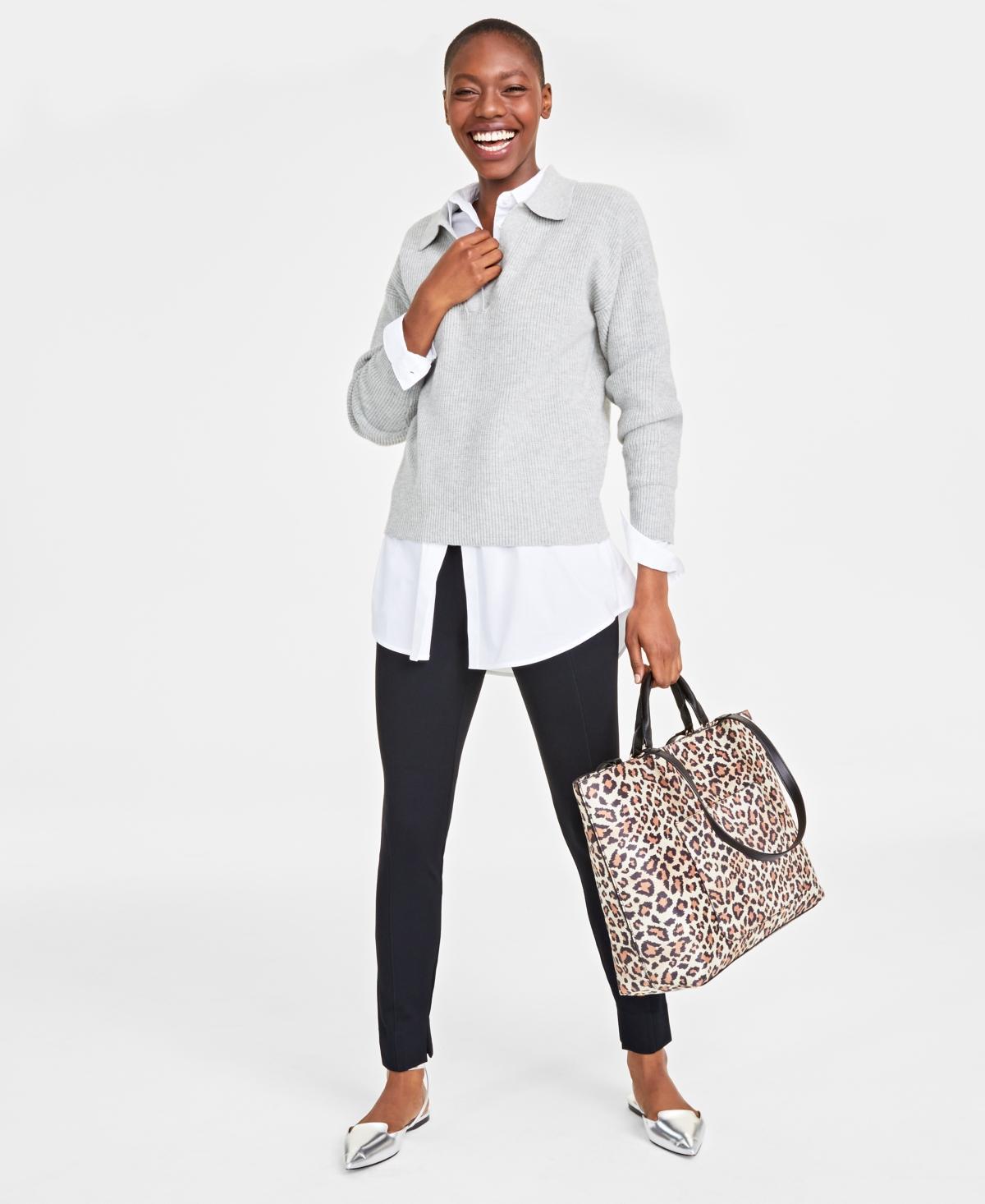 On 34th Womens Collared V-Neck Sweater, Created for Macys Product Image