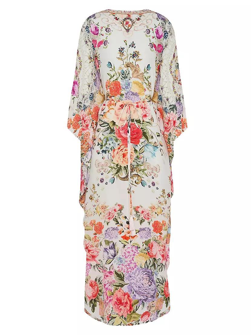 Floral Silk Caftan Dress Product Image