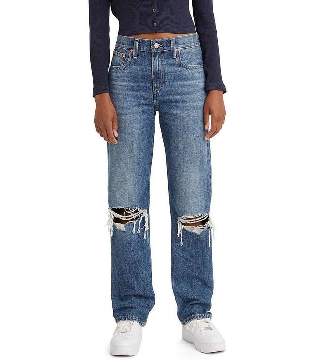 Levi's® Low Pro Mid Rise Destructed Straight Jeans Product Image