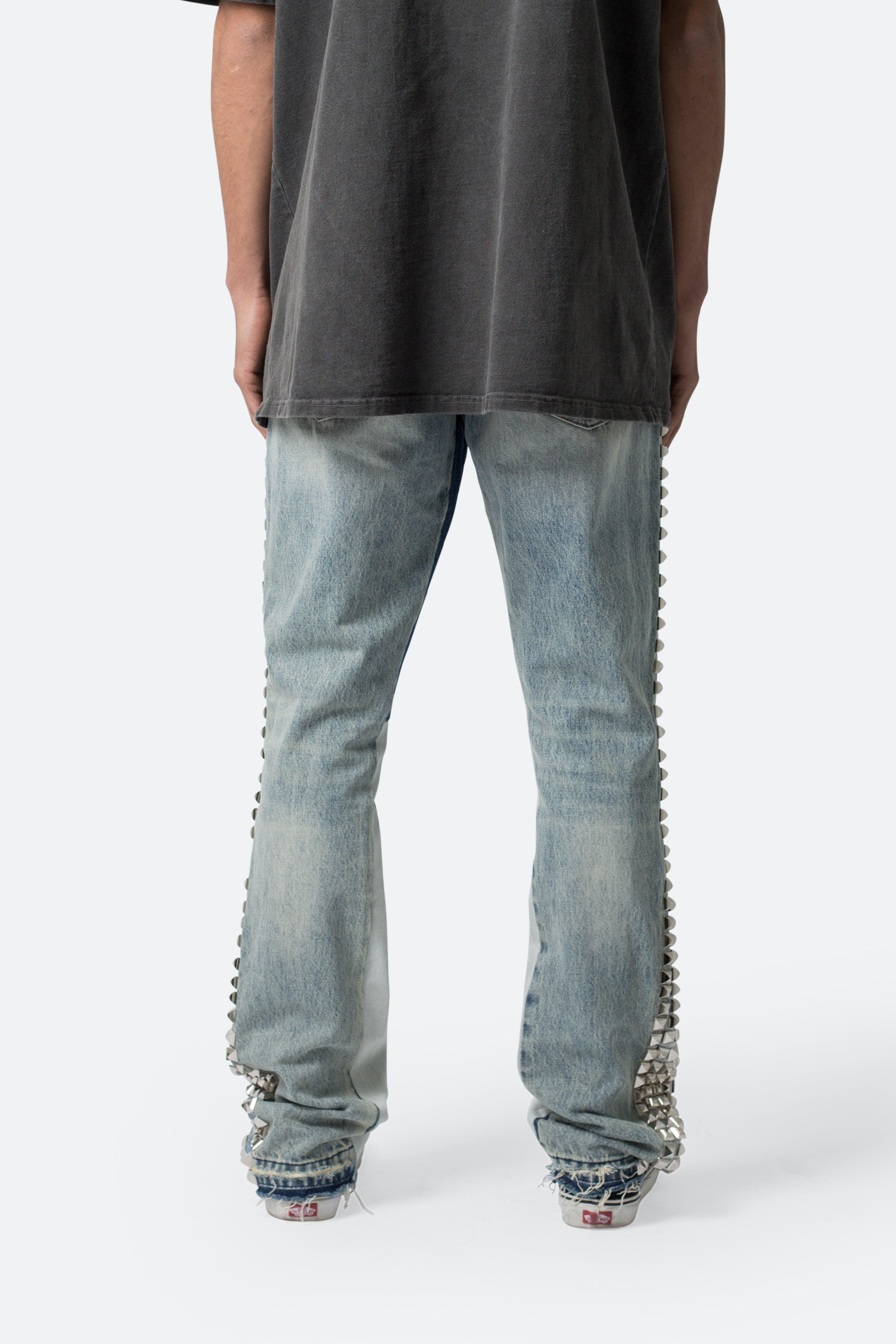 B572 Studded Flare Denim - Blue Product Image