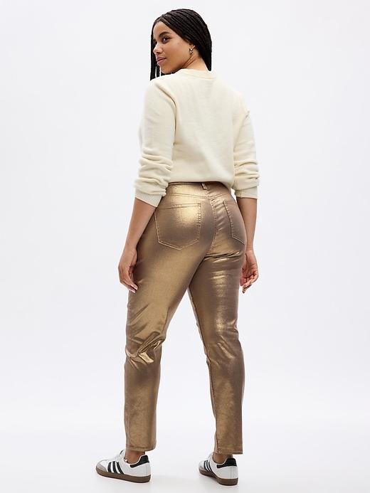 High Rise Metallic Vintage Slim Jeans Product Image