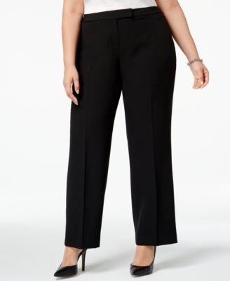 Kasper Women's Tab Waist Modern Dress Pants Black Product Image