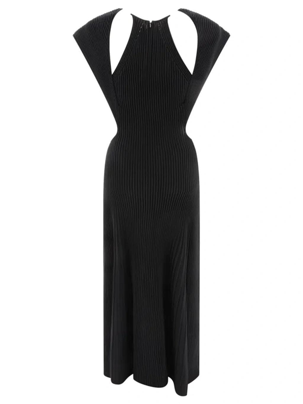 Cutout Wool Midi Dress In Noir Product Image