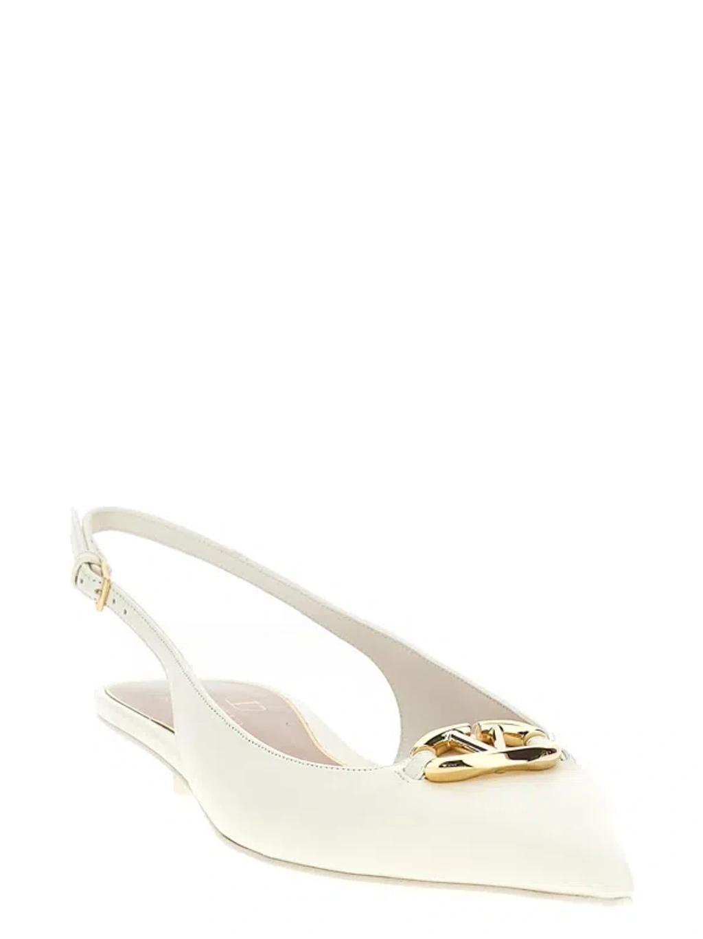 VALENTINO GARAVANI Valentino Vlogo Signature Slingback Pumps In White Product Image