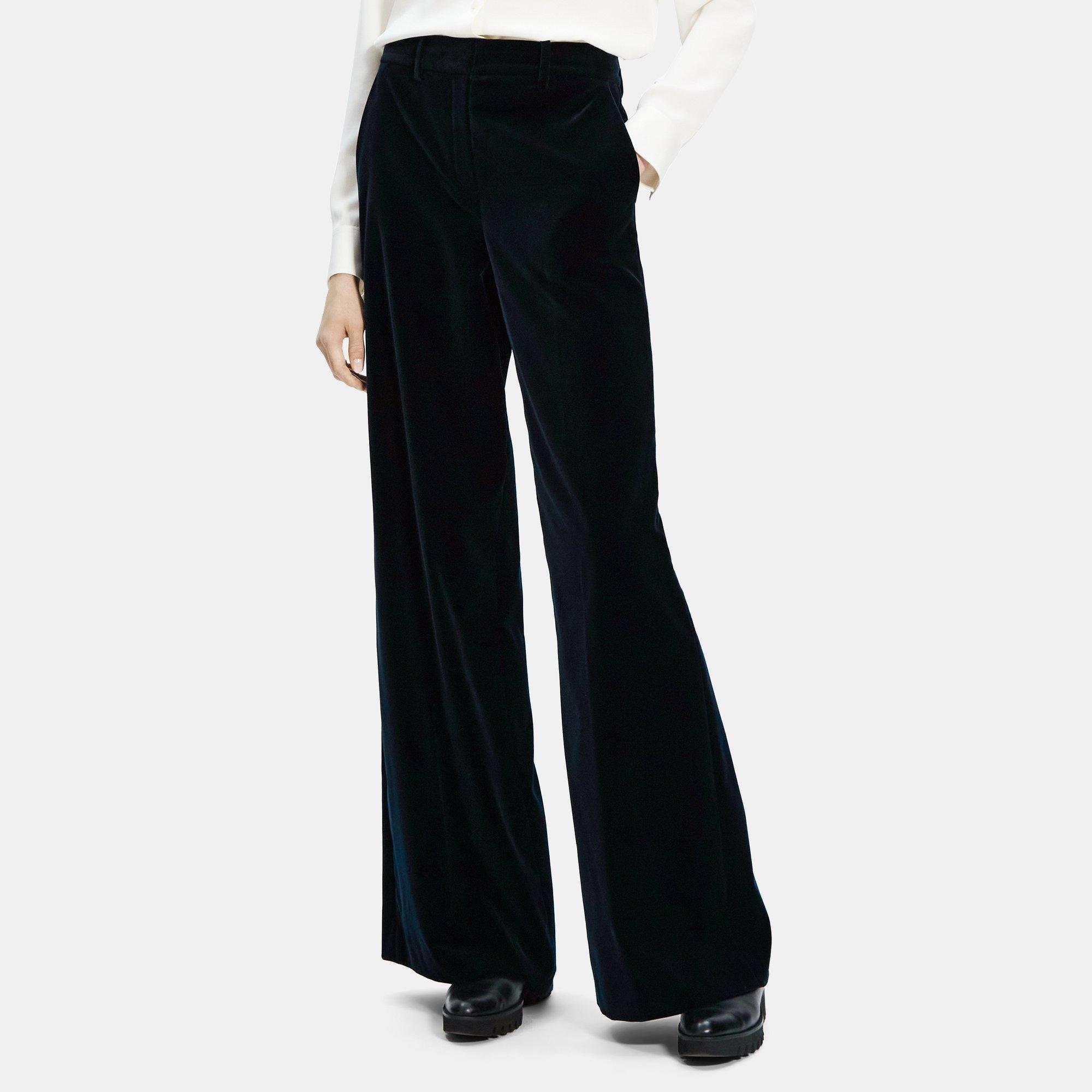 Stretch Velvet Flared High-Waist Pant | Theory Outlet Product Image