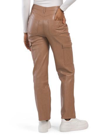 Faux Leather Cargo Pants for Women Product Image