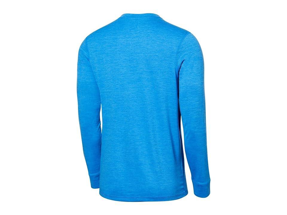 SAXX UNDERWEAR Droptemp All Day Cooling Long Sleeve Crew Tee (Racer Blue Heather) Men's Clothing Product Image