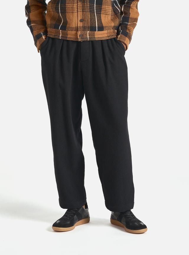 Universal Works Oxford Pant in Black Recycled Soft Wool Product Image