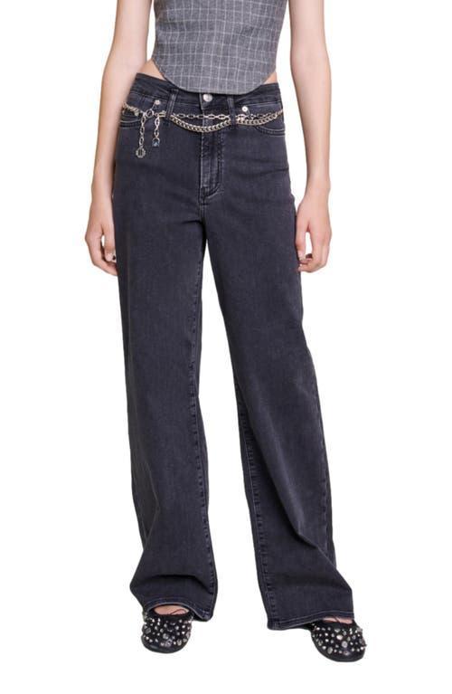 maje Pantinie Chain Link Belt Jeans Product Image