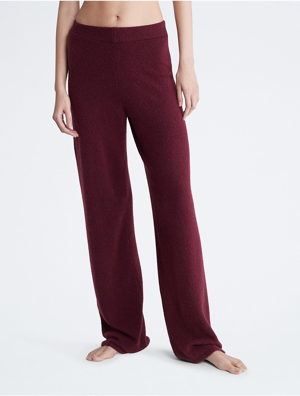 Calvin Klein Womens Sweater Lounge Plush Sleep Pants - Red - XS Product Image