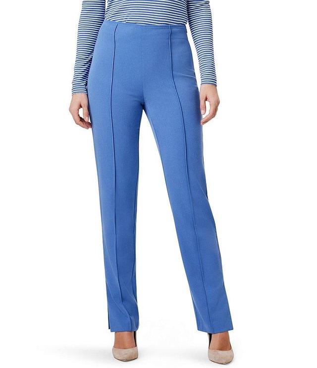 NIC + ZOE Avenue Stretch Woven Seam Detail Straight Leg Side Slit Pants Product Image